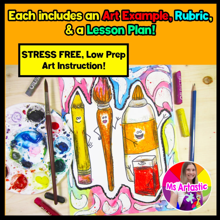 Back to School Cartoon School Supplies Art Lesson Mixed Media School Supplies – image 2