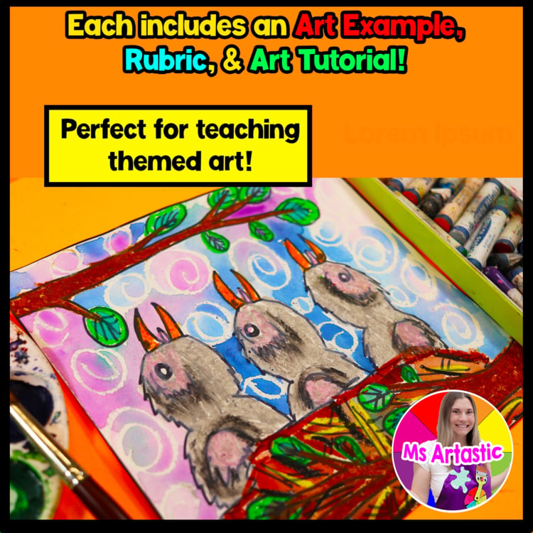 Spring Bird Nest Art Project Spring Birds Art Lesson Oil Pastel Resist Painting – image 2