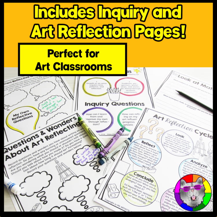 Art Reflection Worksheets Workbook End Of Year or Semester Art Activities – image 3