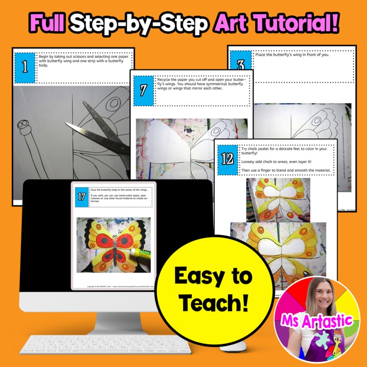 Butterfly Symmetry Art Project Spring Butterfly Symmetrical Drawing Art Activity – image 4