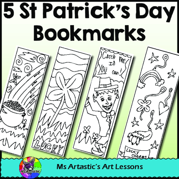 St. Patrick’s Day Coloring Bookmarks