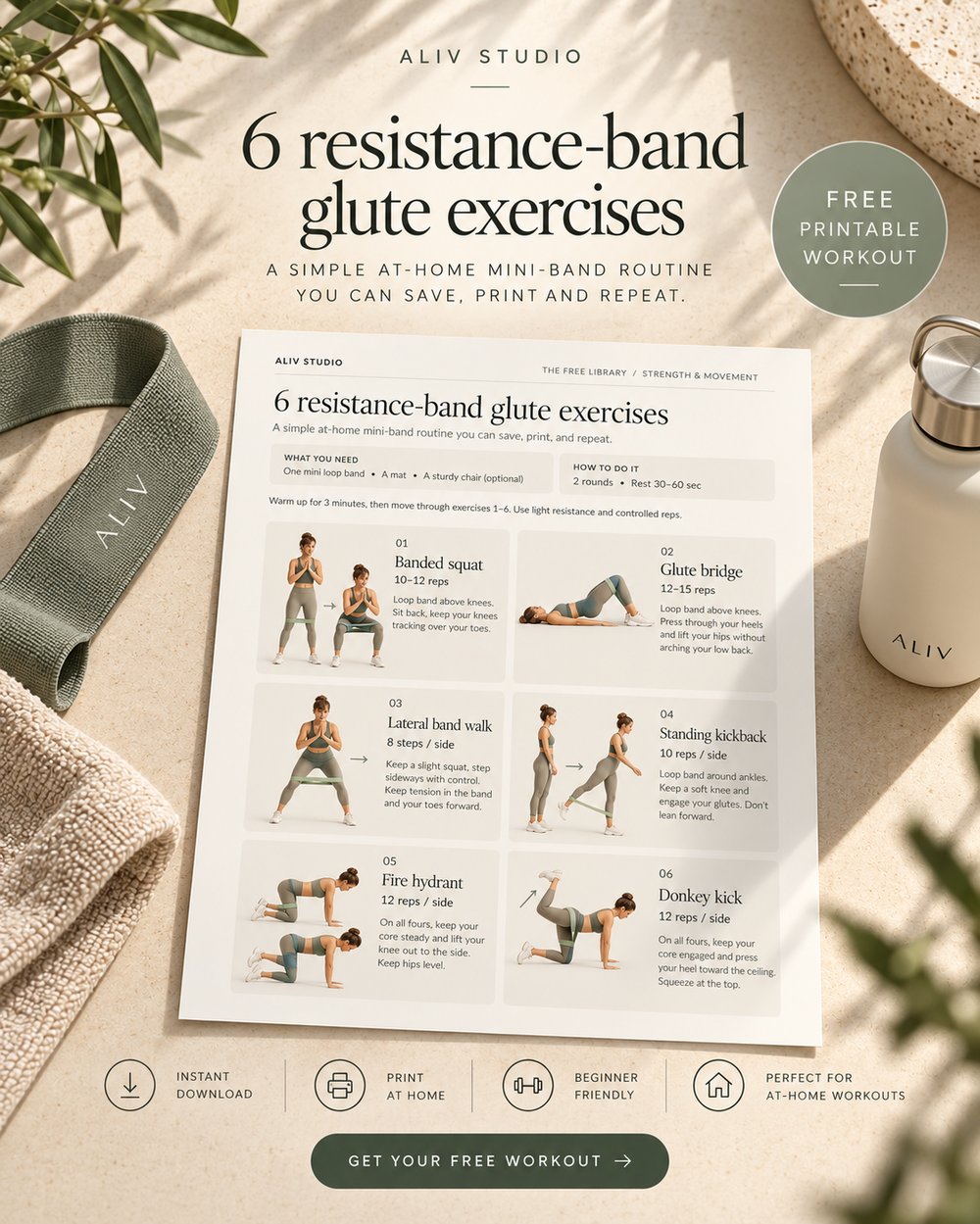 6 Resistance Band Glute Exercises