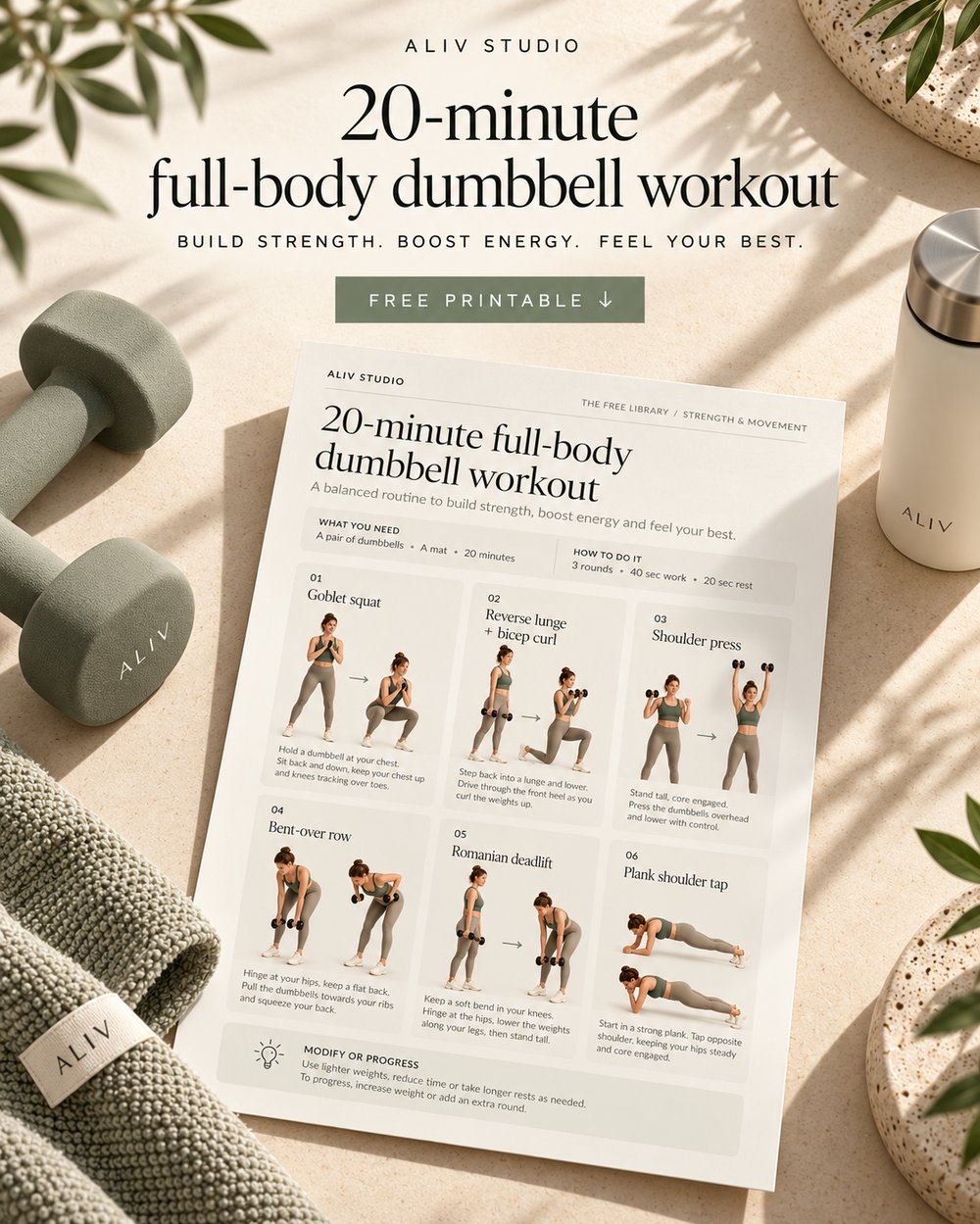 20-Minute Full-Body Dumbbell Workout