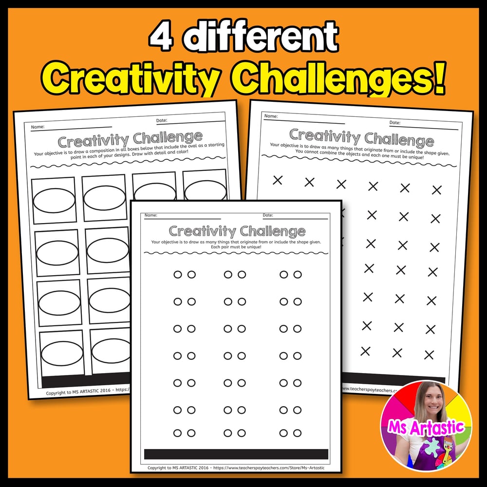 Creativity Challenges Art Lesson Fast Finishers Bell Ringers Art Worksheets – image 2