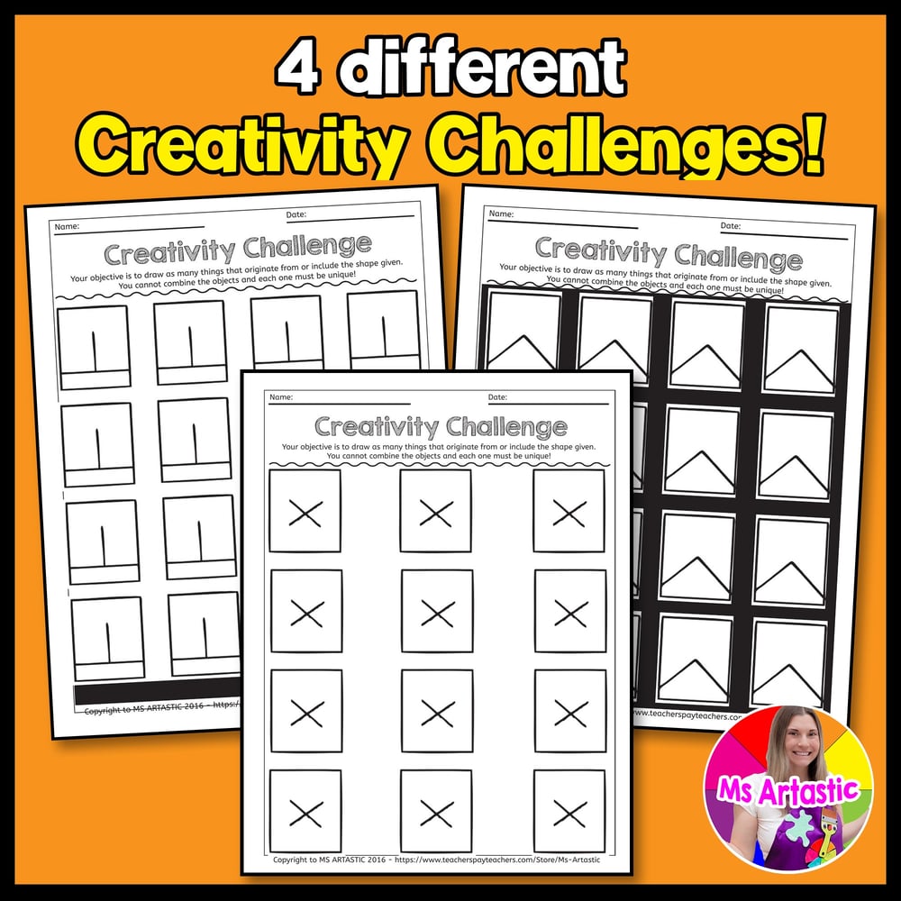 Creativity Challenges Art Lesson Fast Finishers Bell Ringers Art Worksheets – image 2