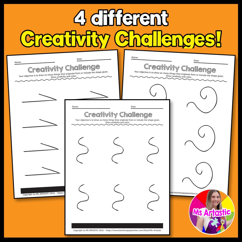 Creativity Challenges Art Lesson Fast Finishers Bell Ringers Art Worksheets – image 2