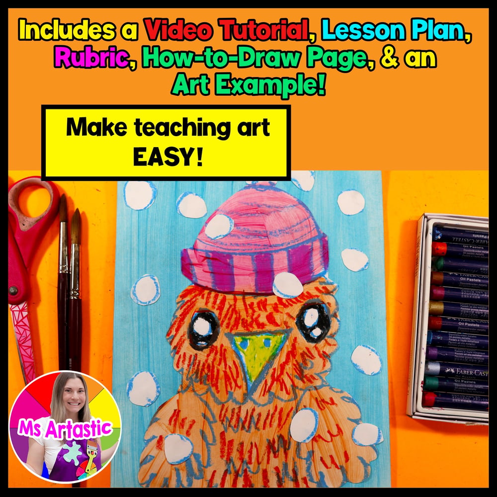 Winter Art Lesson Bird Winter Art Project Art Activities Winter Artwork Craft – image 2