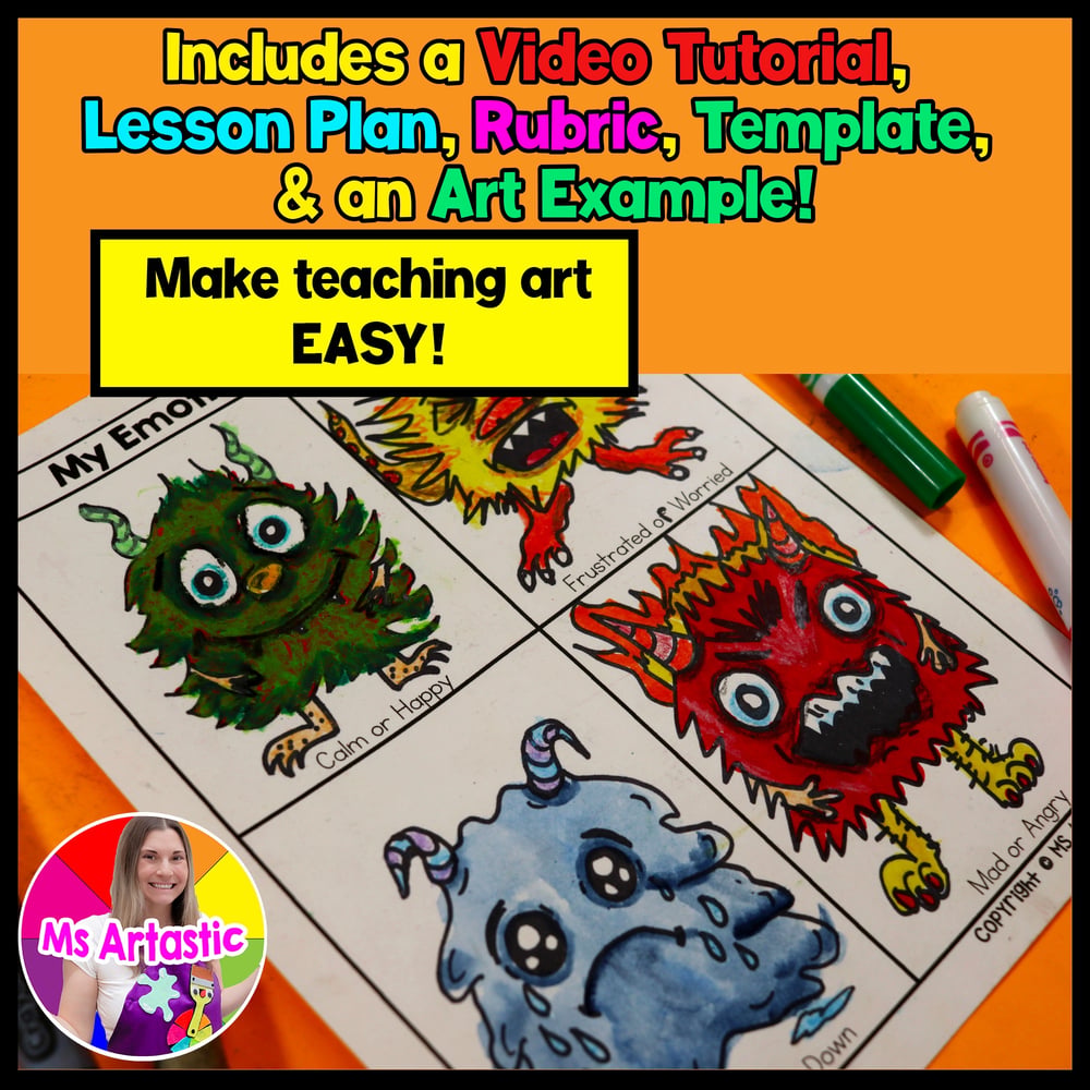 SEL Activity Emotion Monsters Art Lesson Social Emotional Learning Art Project – image 2