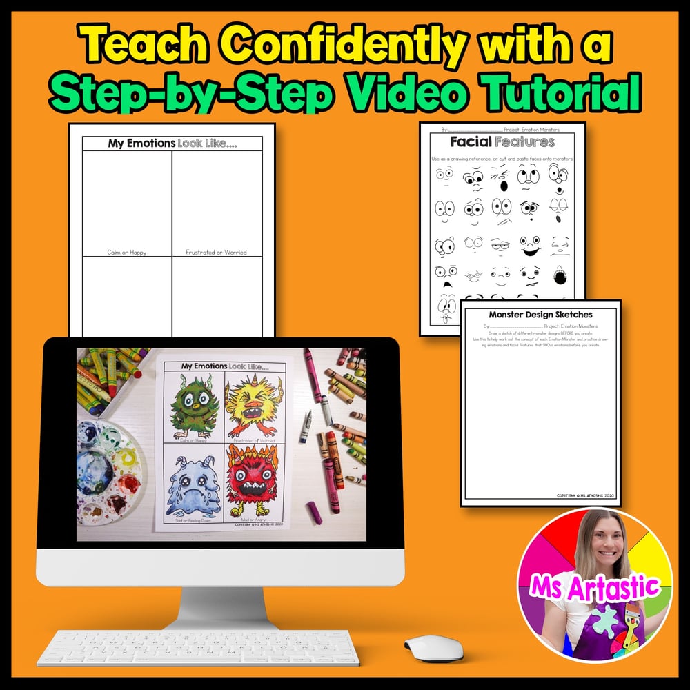 SEL Activity Emotion Monsters Art Lesson Social Emotional Learning Art Project – image 4