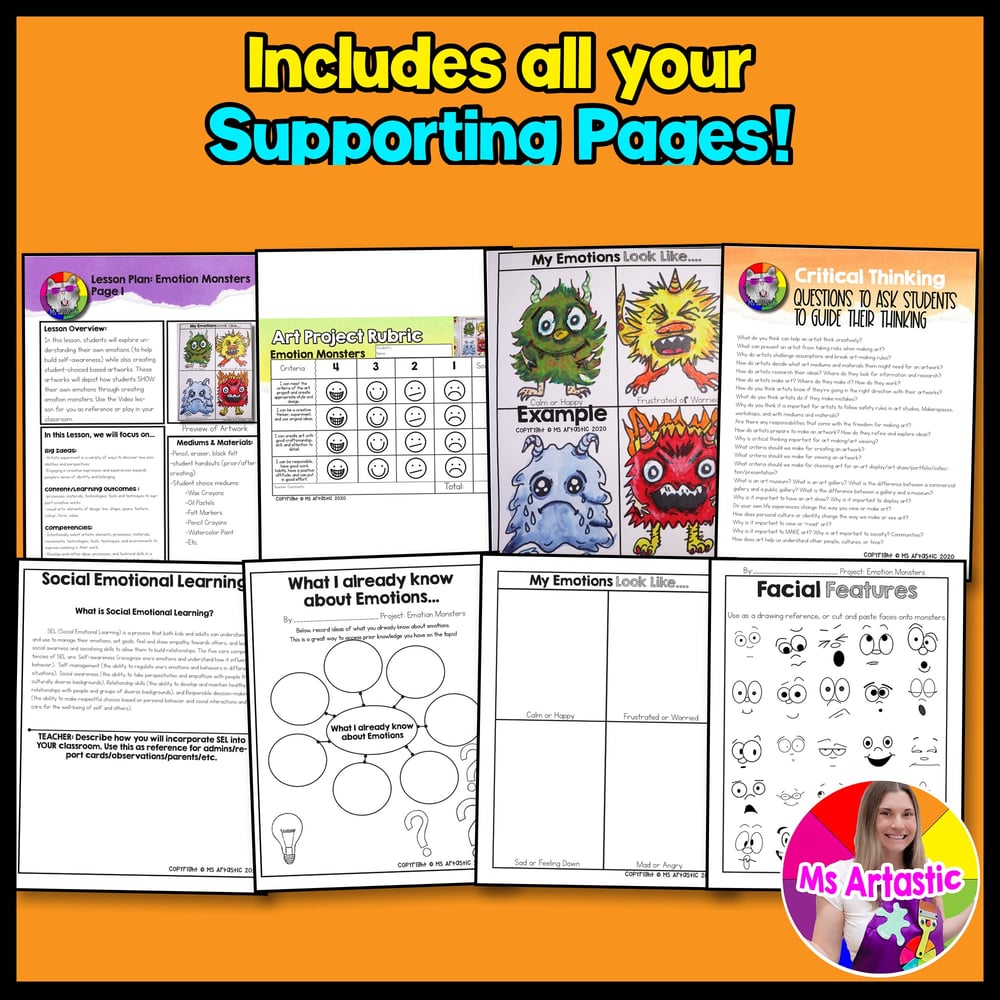 SEL Activity Emotion Monsters Art Lesson Social Emotional Learning Art Project – image 3