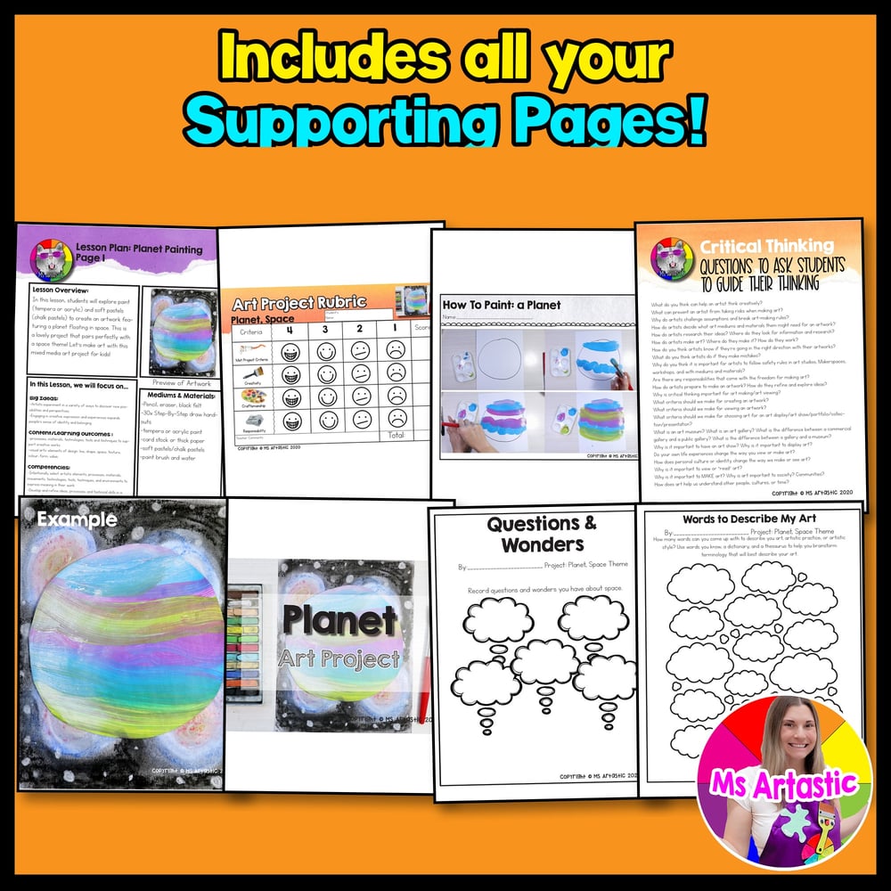 Outer Space Art Lesson Planet Art Project Outer Space Art Activity Planet Art – image 3