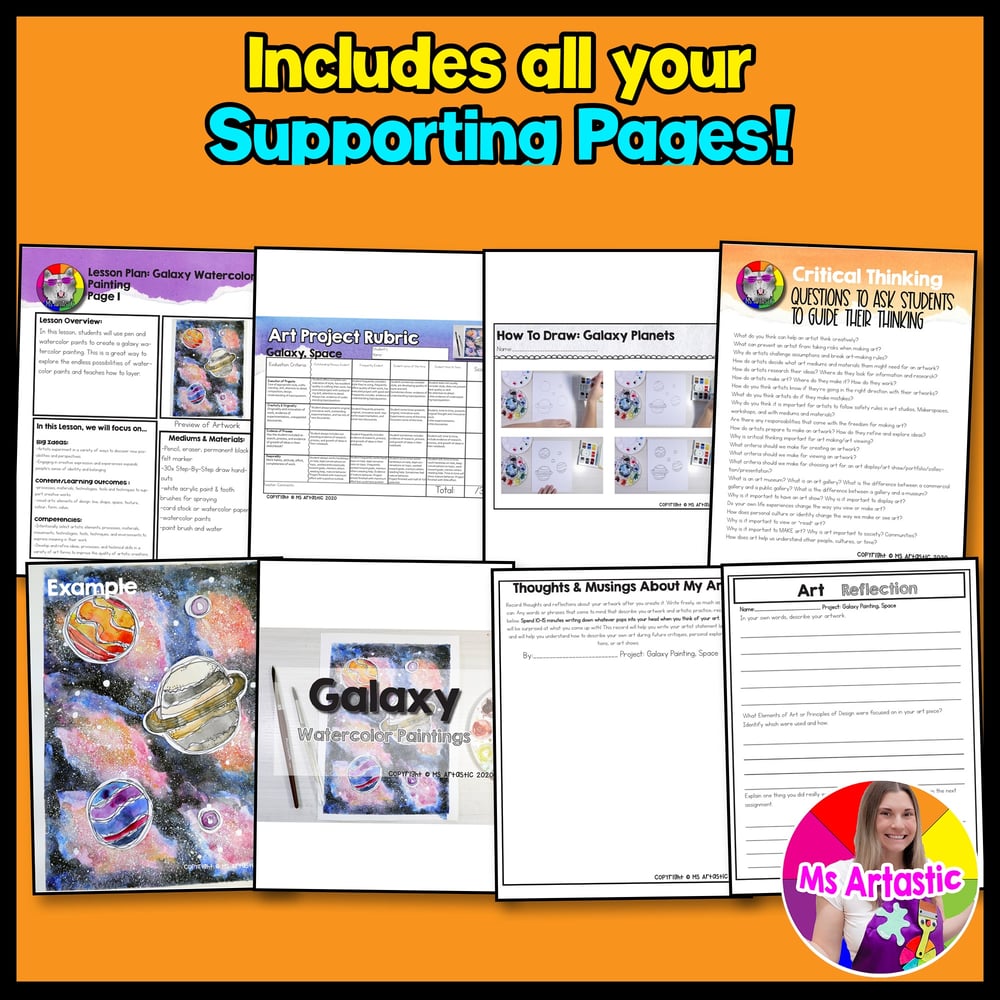 Galaxy Art Project Watercolor Painting Art Project Outer Space Art Lesson – image 3