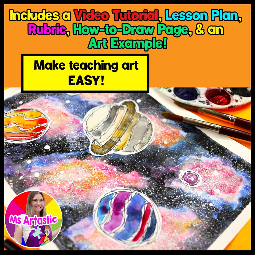 Galaxy Art Project Watercolor Painting Art Project Outer Space Art Lesson – image 2