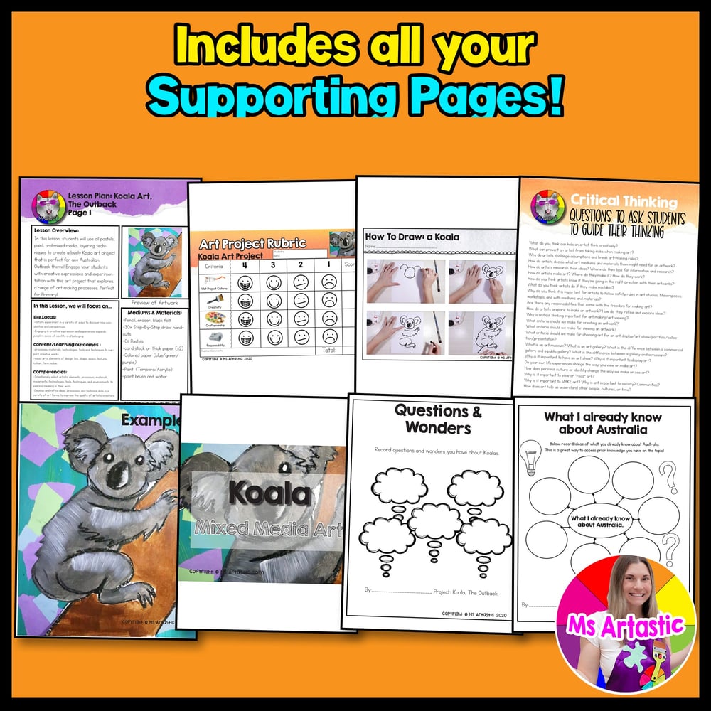Australian Art Project Australia Koala Art Lesson Art Activity Outback Art – image 3