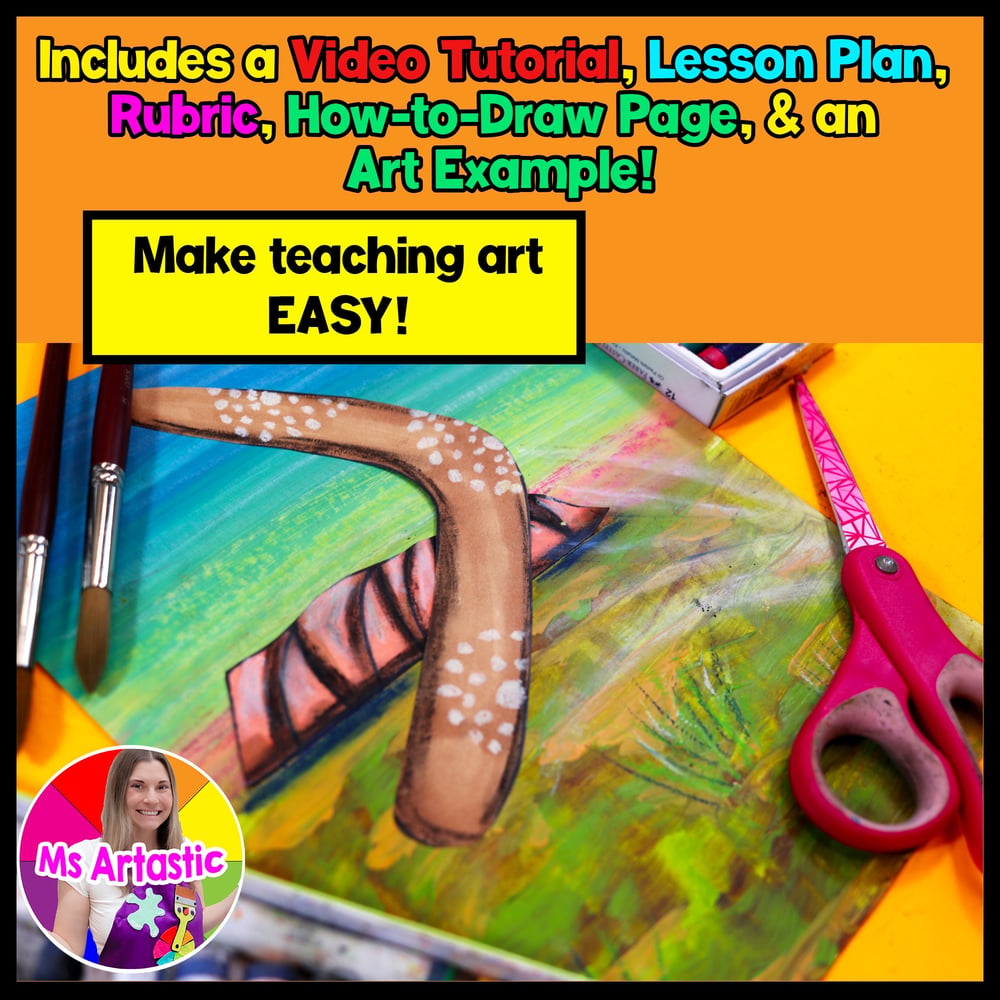 Australian Art Project Outback Boomerang Uluru Landscape Art Lesson Australia – image 2
