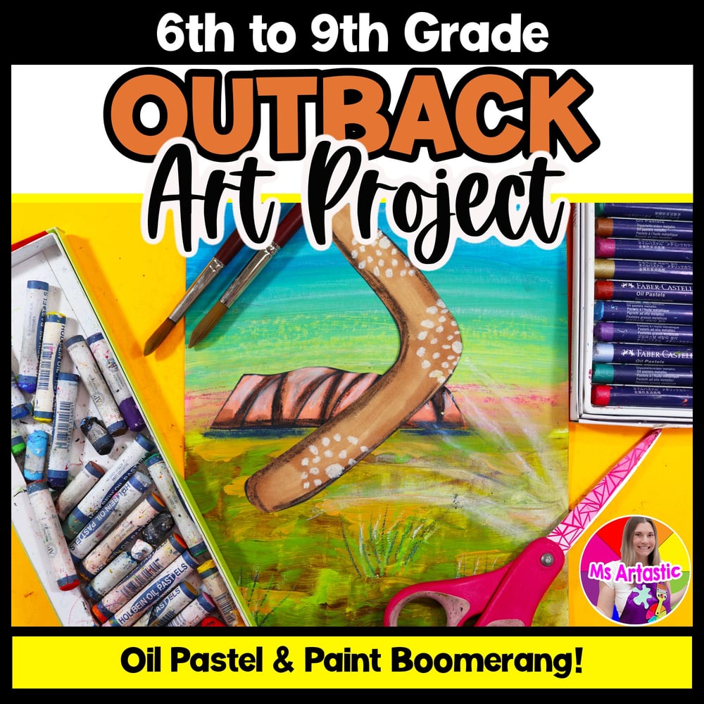 Australian Art Project Outback Boomerang Uluru Landscape Art Lesson Australia