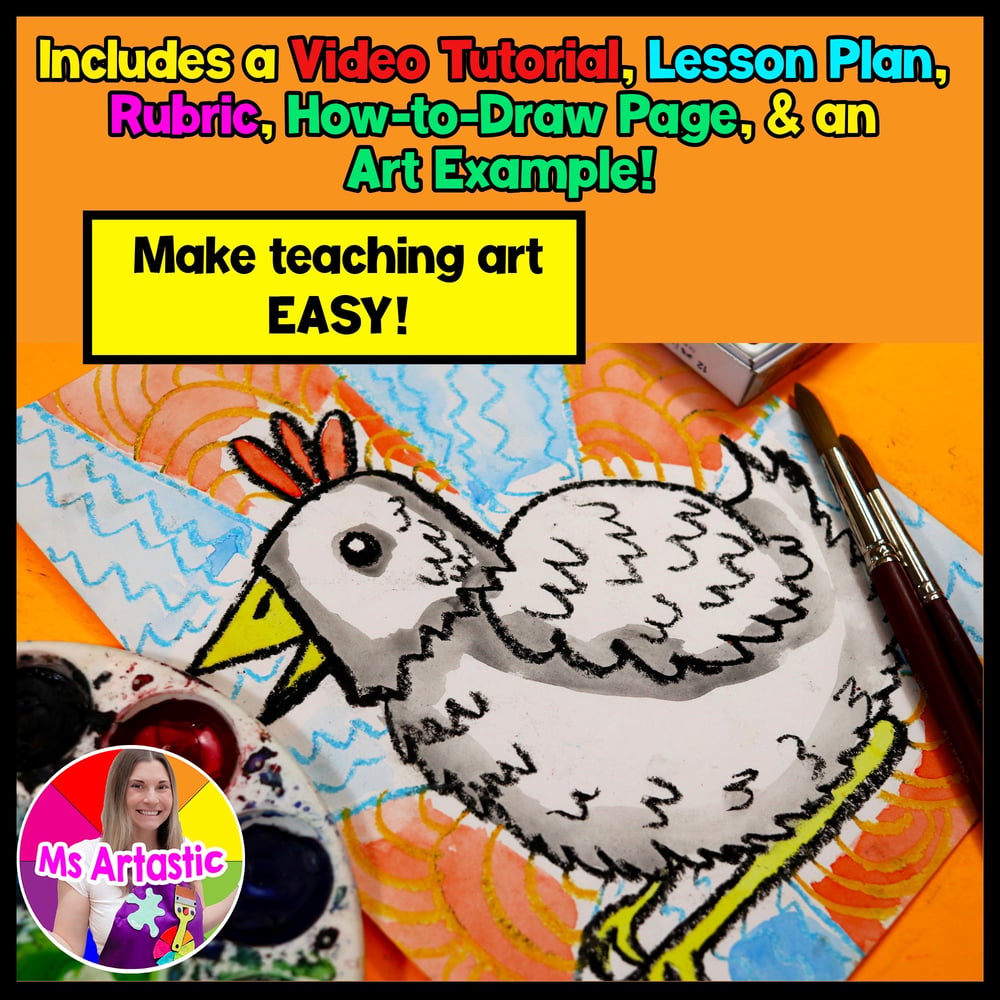 Line Art Lesson Farm Chicken Art Project Agriculture Art Lesson Art Activity – image 2