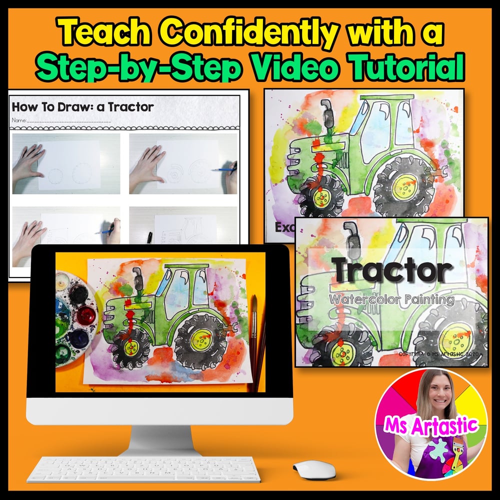 Art Activity Farm Tractor Art Project Agriculture Art Lesson Summer Art – image 4