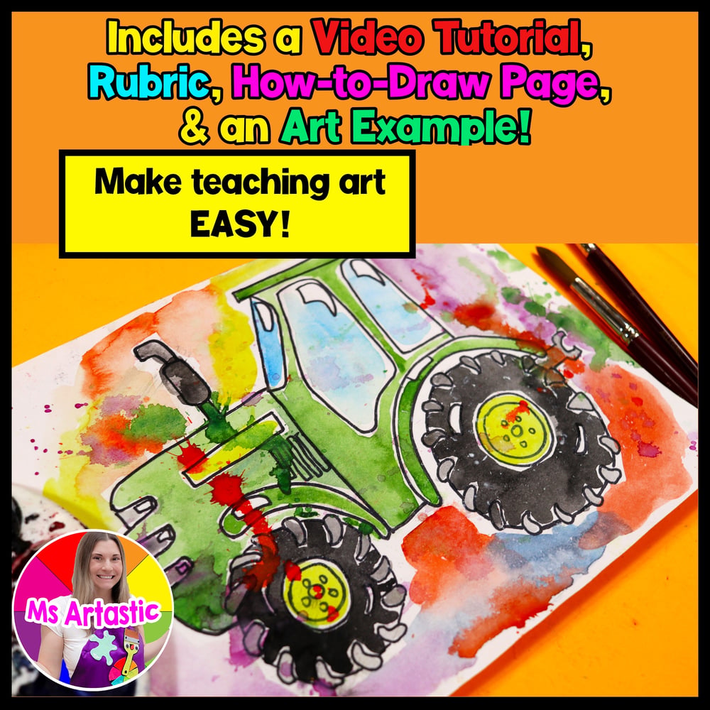 Art Activity Farm Tractor Art Project Agriculture Art Lesson Summer Art – image 2