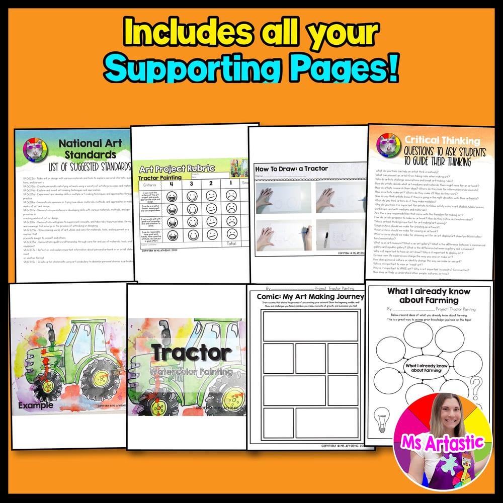 Art Activity Farm Tractor Art Project Agriculture Art Lesson Summer Art – image 3