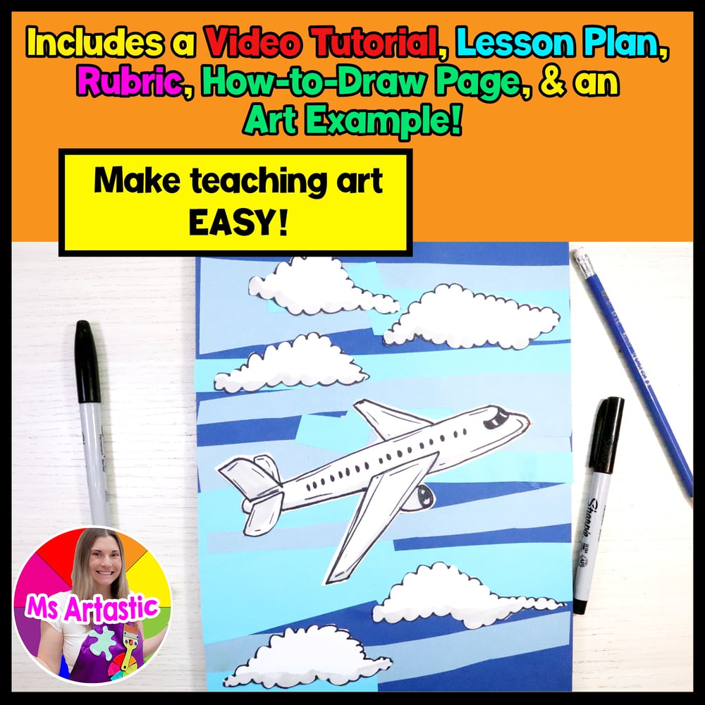 Plane Art Project Art Lesson Cut Paper Art Activity Plane Art Transportation – image 2
