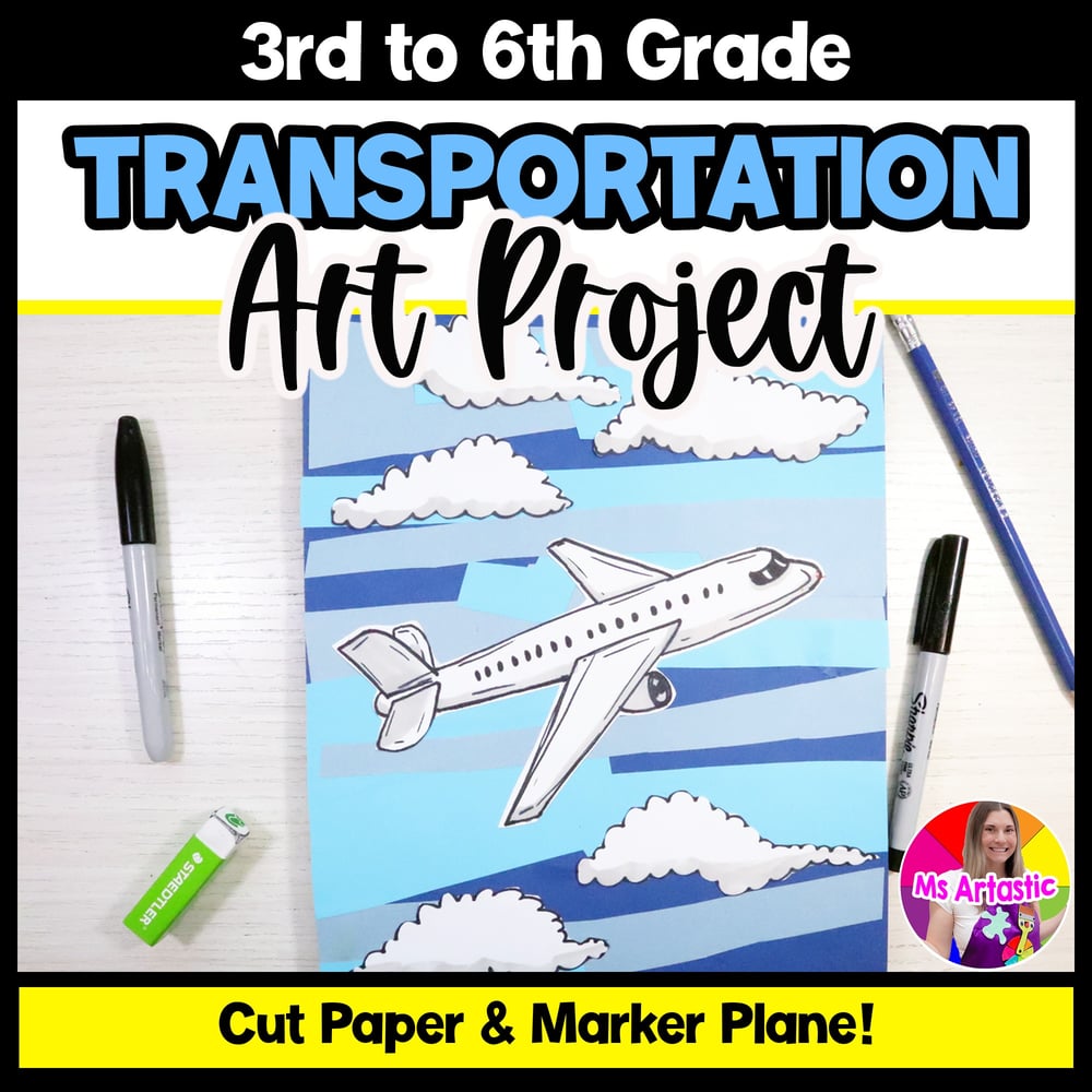 Plane Art Project Art Lesson Cut Paper Art Activity Plane Art Transportation