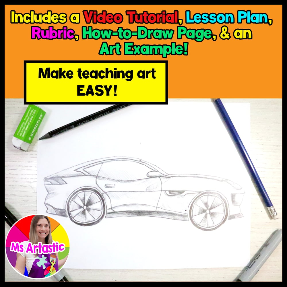 Supercar Art Project Car Art Lesson Drawing Art Middle School Drawing – image 2