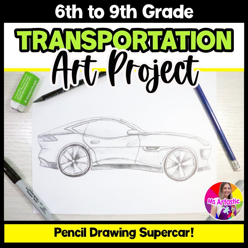 Supercar Art Project Car Art Lesson Drawing Art Middle School Drawing