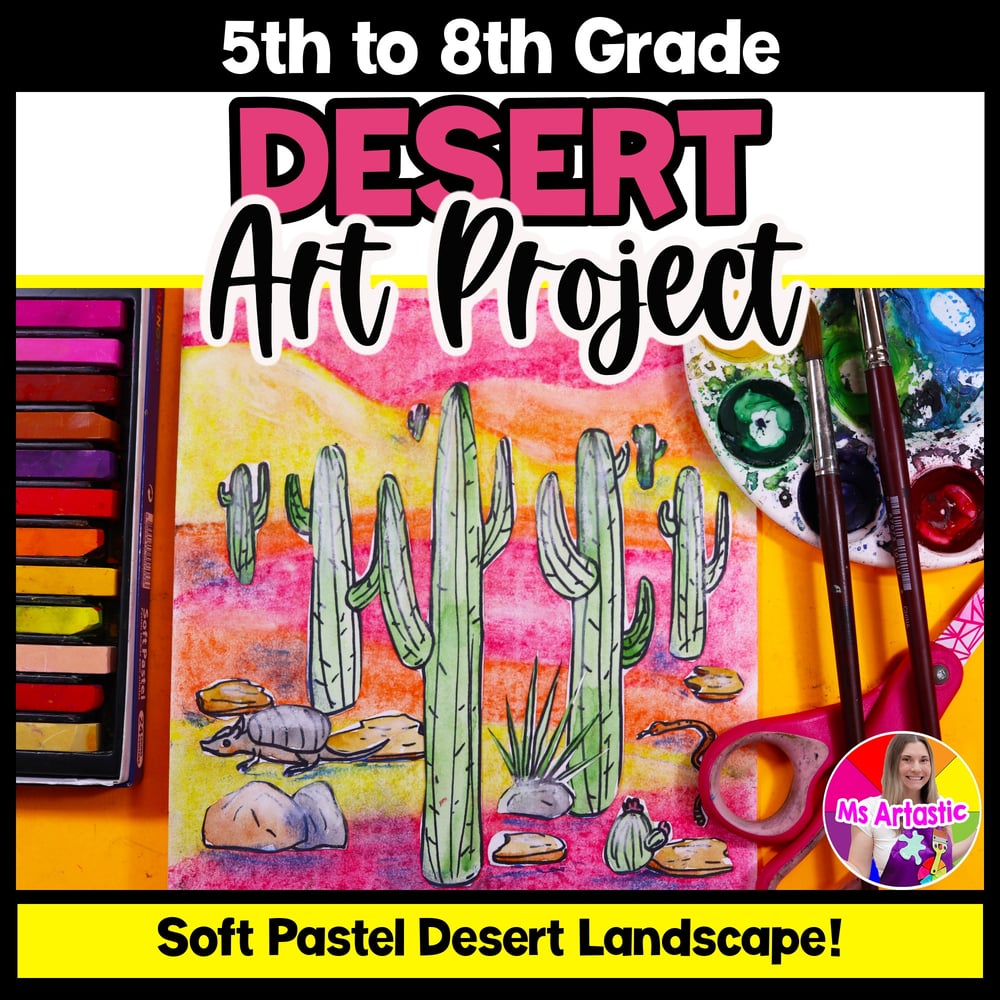 Summer Art Project Desert Cactus Art Lesson Landscape Art Activity