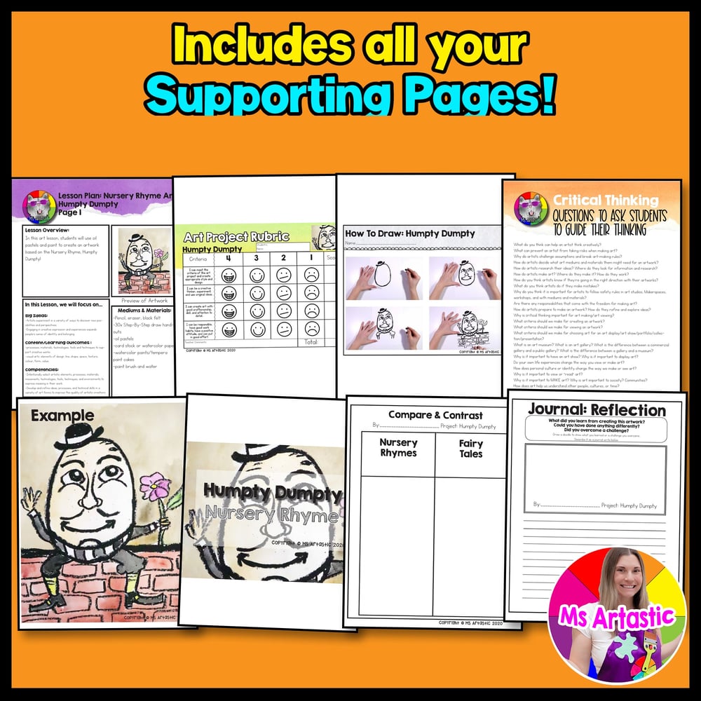 Art Lesson Humpty Dumpty Art Project Nursery Rhyme Kindergarten Art – image 3