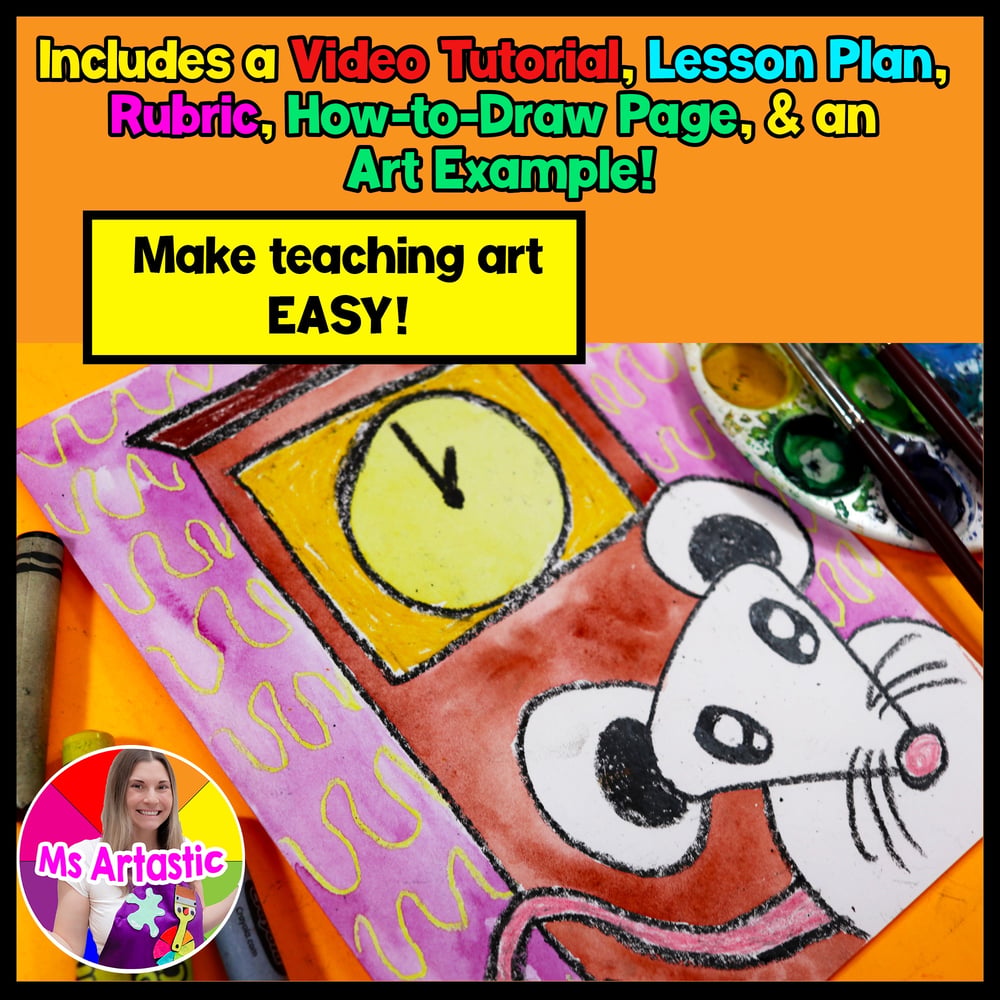 Hickory Dickory Dock Nursery Rhyme Art Lesson Kindergarten Art Project – image 2