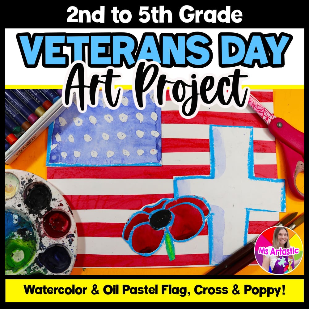 Memorial Day Art Lesson Veterans Day Art Project Poppy USA Art Activity