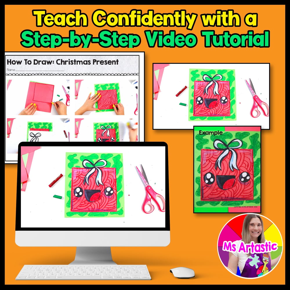 Christmas Art Lesson Christmas Present Art Project Christmas Art Activities – image 4