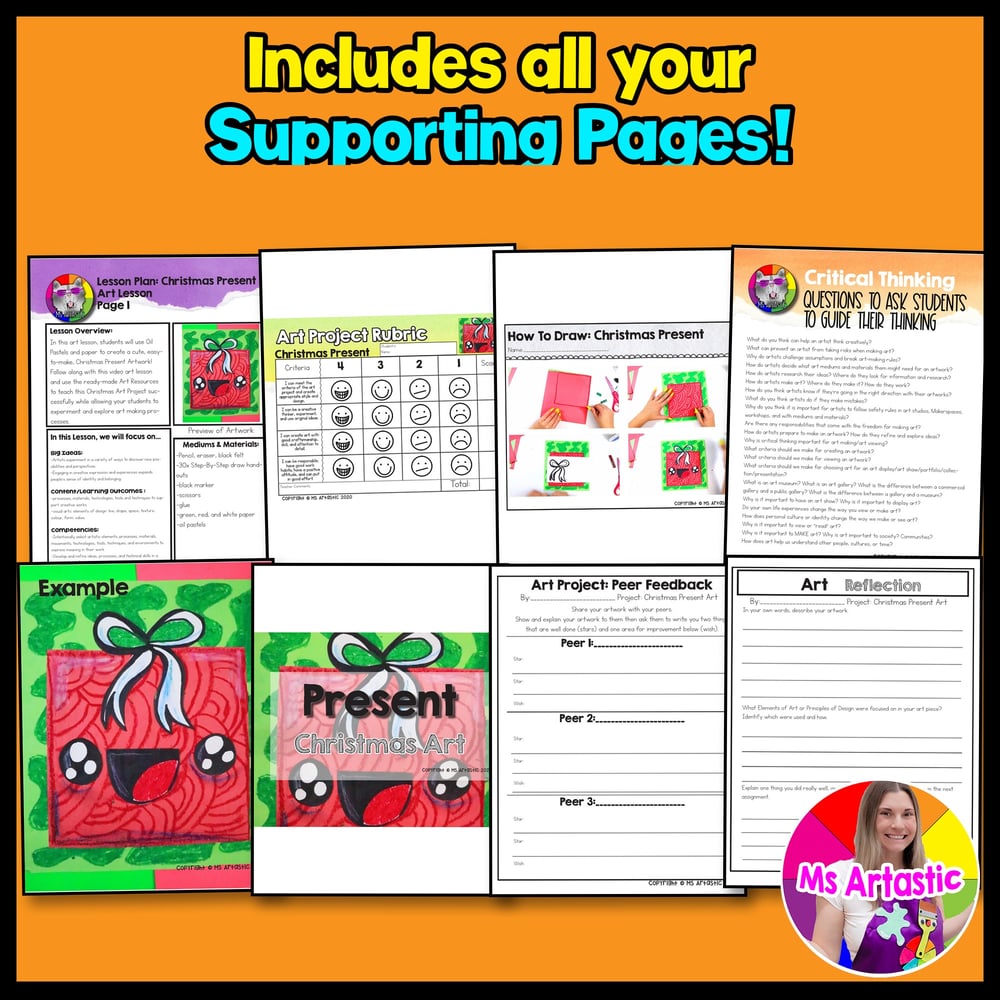 Christmas Art Lesson Christmas Present Art Project Christmas Art Activities – image 3