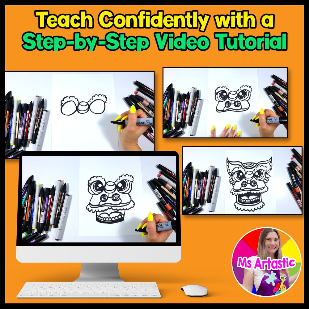 Lunar New Year Dragon Art Project Chinese New Year Art Lesson Tutorial – image 4