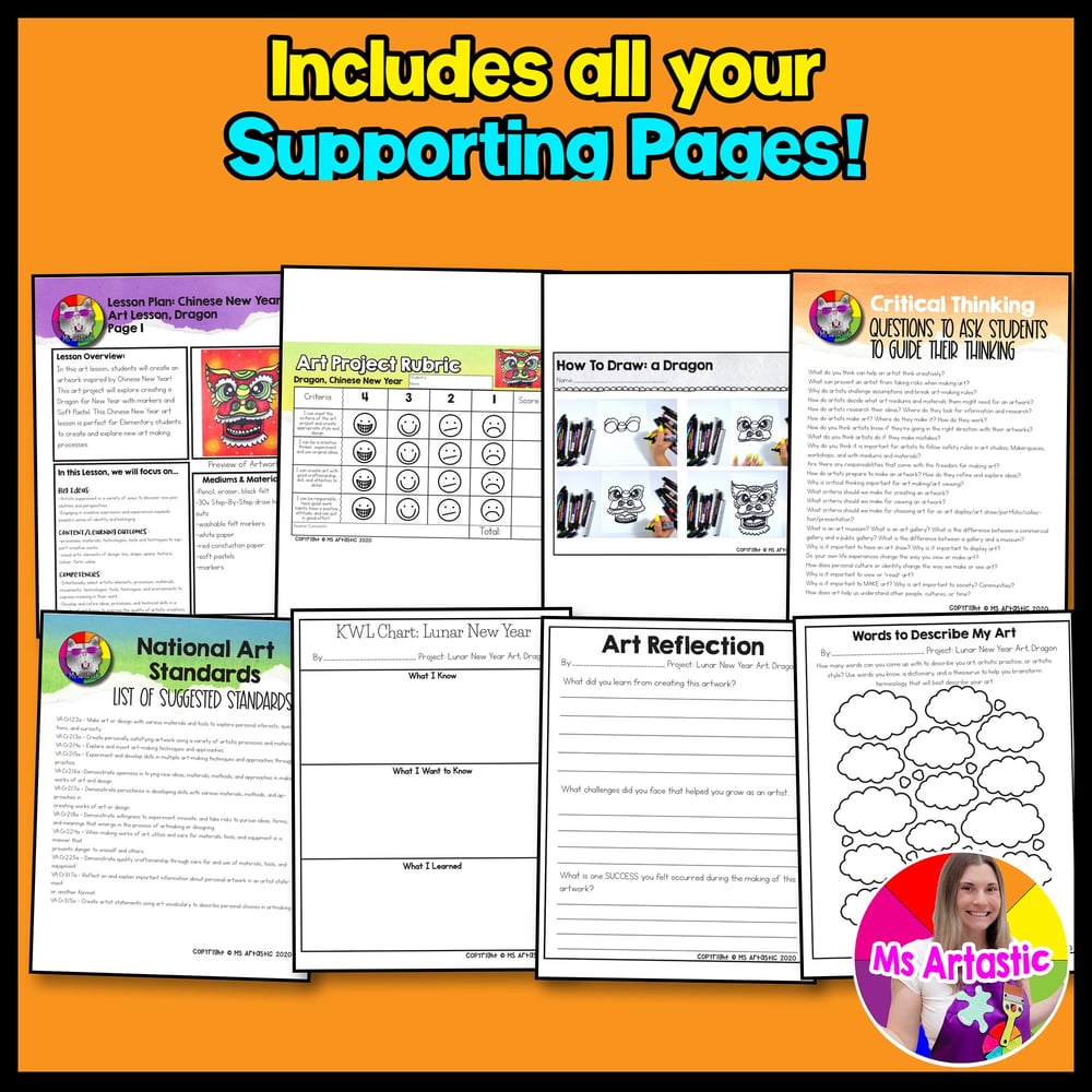 Lunar New Year Dragon Art Project Chinese New Year Art Lesson Tutorial – image 3