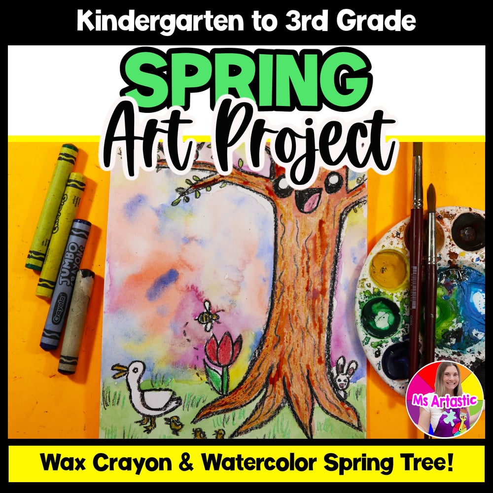 Primary Art Project Spring Art Lesson Season Spring Tree Art Project