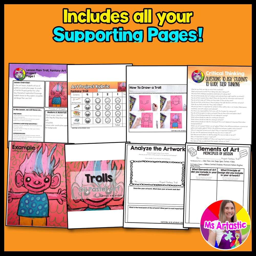 Troll Art Lesson Fantasy Art Project Trolls Art Activity Primary or Elementary – image 3