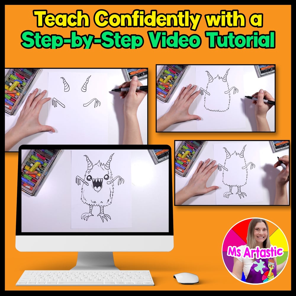 Element of Art Line Art Lesson Monster Line Art Project Activity for Elementary – image 4