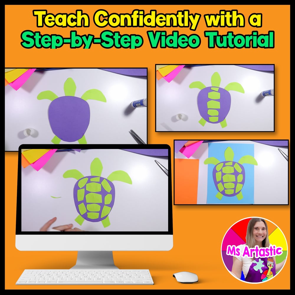 Element of Art Line Art Lesson Sea Turtle Art Project Activity for Elementary – image 4