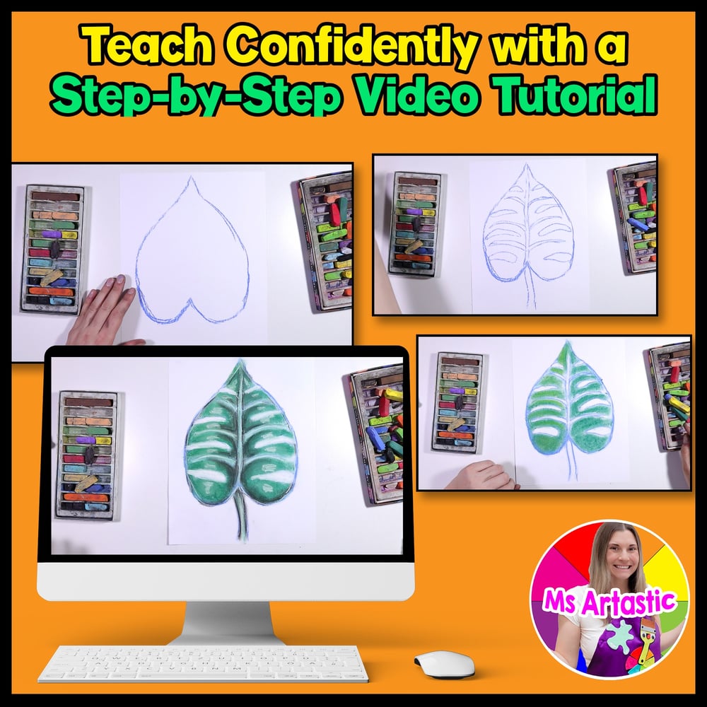 Element of Art Value Art Lesson, Leaf Art Project Activity for Middle School – image 4