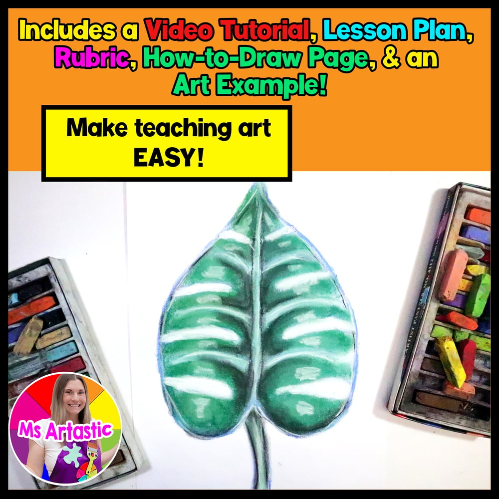 Element of Art Value Art Lesson, Leaf Art Project Activity for Middle School – image 2