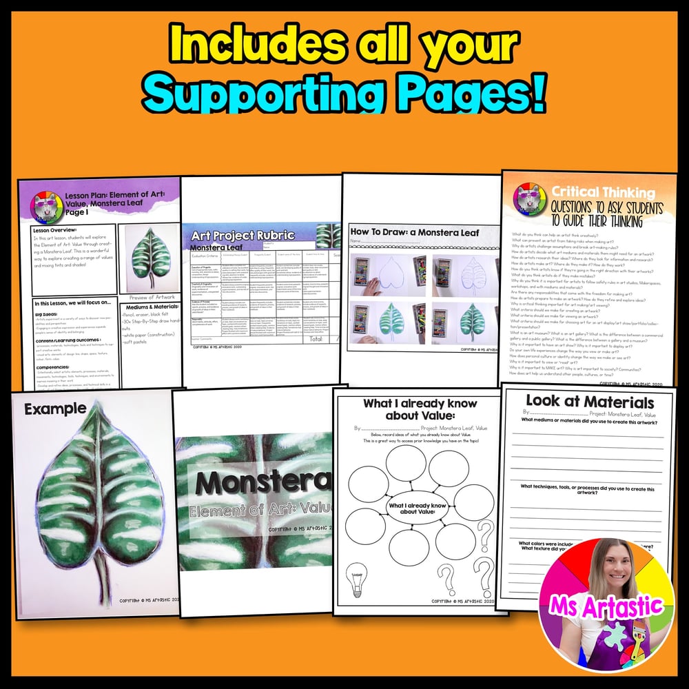 Element of Art Value Art Lesson, Leaf Art Project Activity for Middle School – image 3