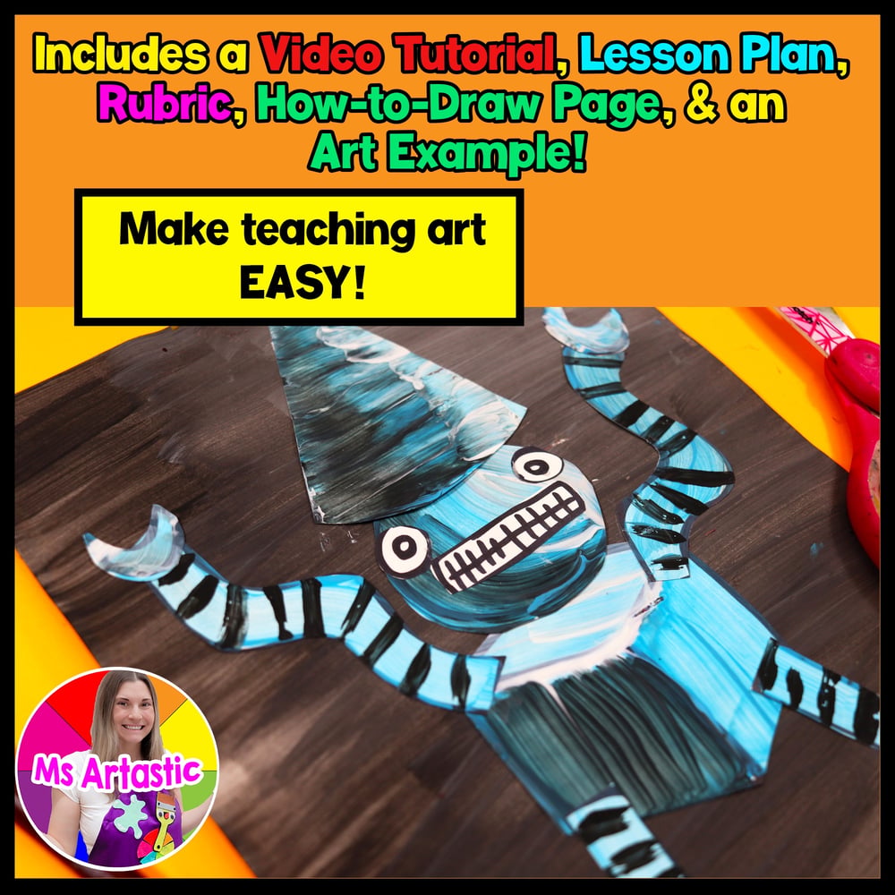 Element of Art Form Art Lesson Shape Form Robot Art Project Activity Elementary – image 2