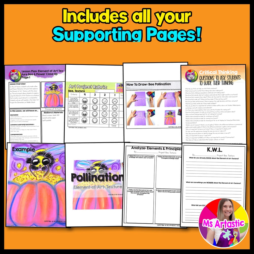 Art Project Element of Art Bee Art Lesson Bee Art Activity Earth Day Lesson – image 3
