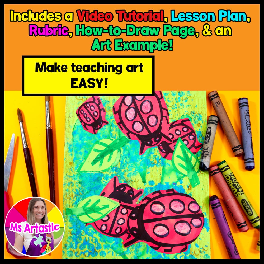 Element of Art Space Art Lesson Ladybug Art Project for Primary Kindergarten – image 2