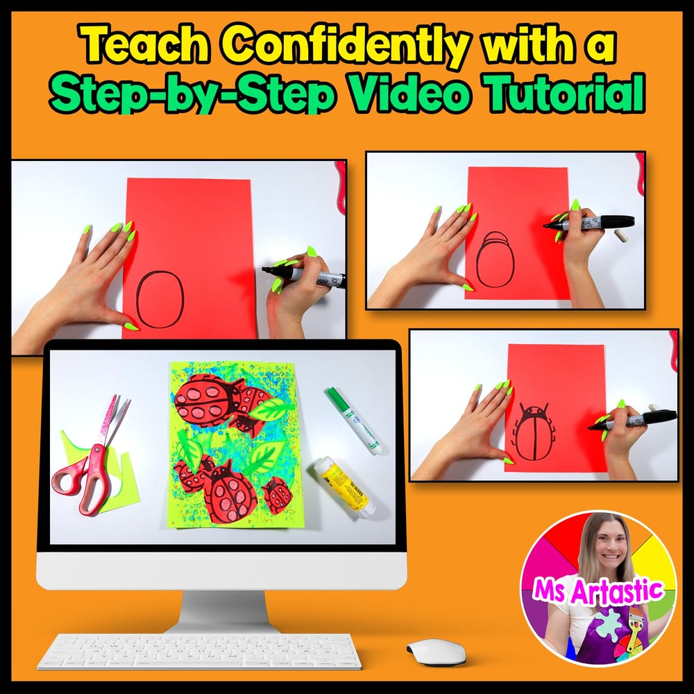 Element of Art Space Art Lesson Ladybug Art Project for Primary Kindergarten – image 4