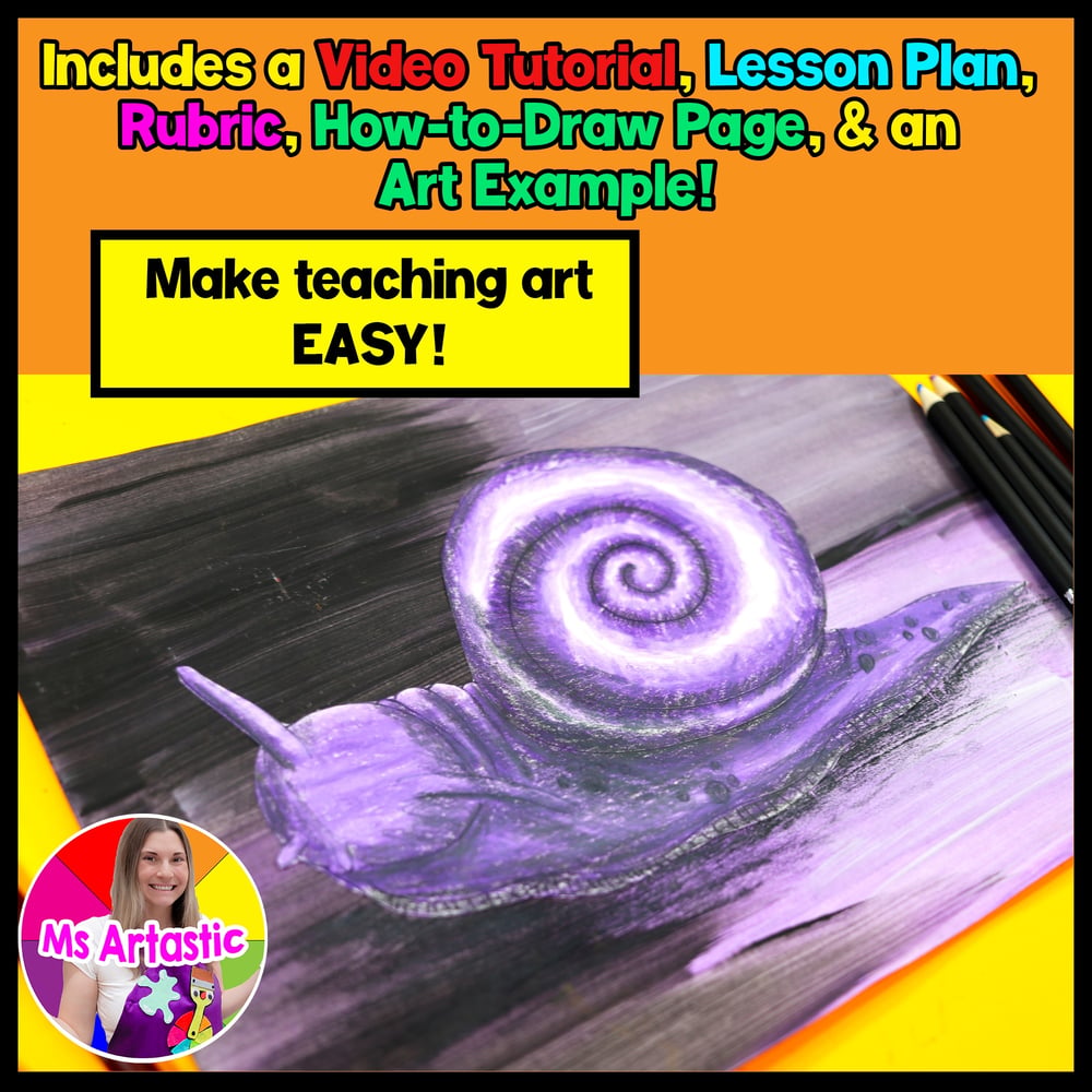 Element of Art Value Art Lesson Snail Art Project Value Colored Pencil Activity – image 2