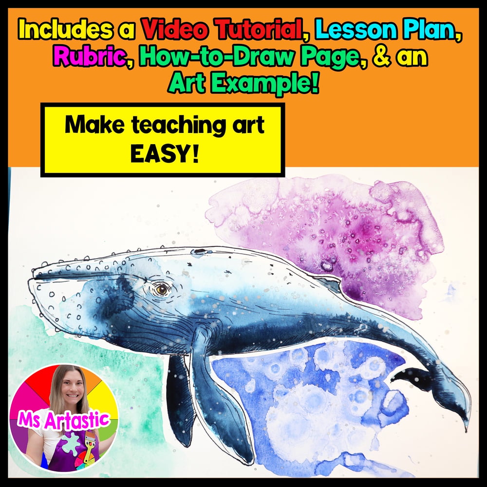 Watercolor Art Lesson Watercolor Art Project Humpback Whales Middle School – image 2