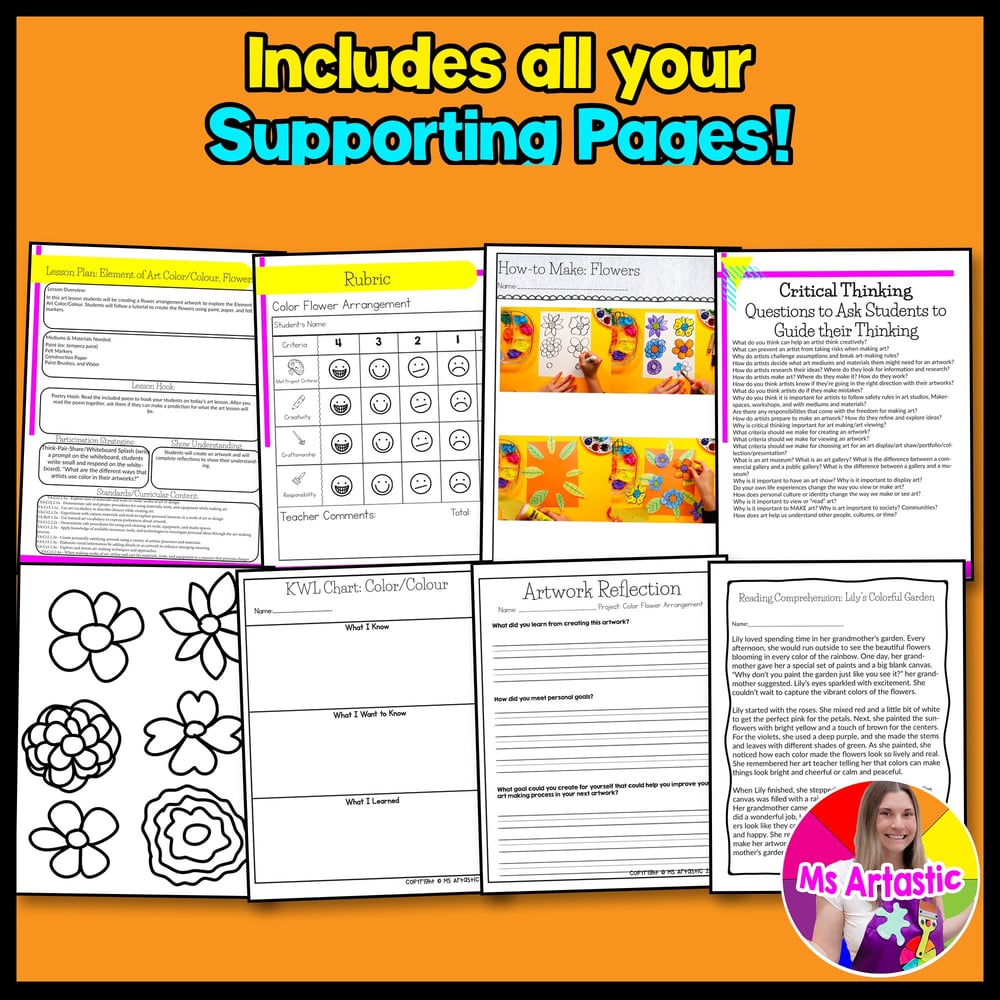 Element of Art Color Art Project Flower Arrangement Art Lesson Primary Artwork – image 3